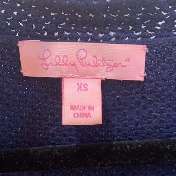 Lilly Pulitzer Navy Scoop Neck Sweater XS Like New - Picture 3 of 4